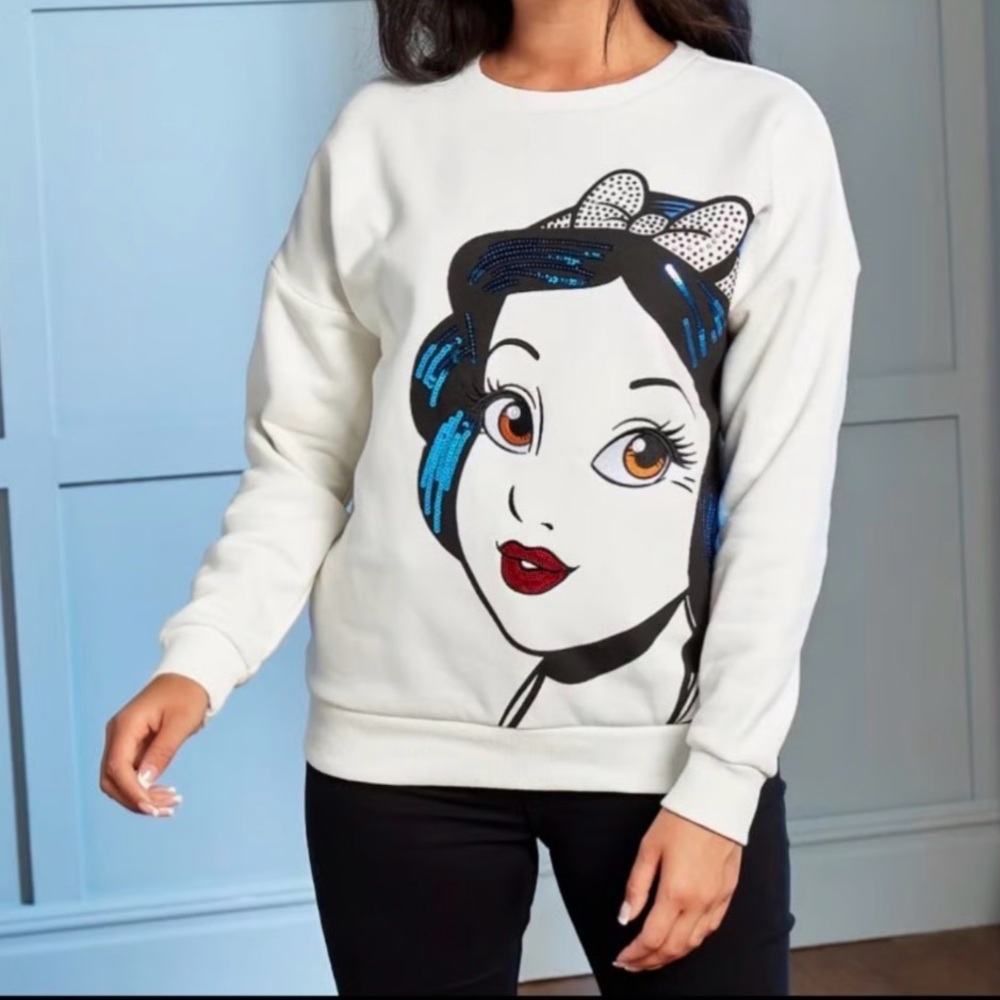 Disney Snow White Sequin Pullover Sweatshirt